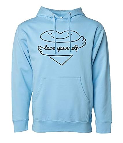 Unisex-Adult Cotton Hooded Neck Love Yourself Printed Hoodie