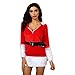 Produktbild Sexy Piebo Outfit Weihnachtskostüm mit Cape 2-teiliges Piebo Frauen Weihnachtsmann Kleider Miss Santa Kostüm Set Party Karneval Festival Kleid Christmas Cosplay Negligee Mini Kleid Weihnachtsmütze