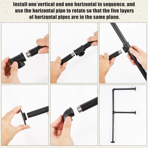 2 Stück Wandregal aus Eisenrohren, 5-Stöckig 168 x 30cm Industrielle Wandregale Deckenregal Industrielles Rohr Regal Halterungen Ohne Brett Offenes DIY-Bücherregal