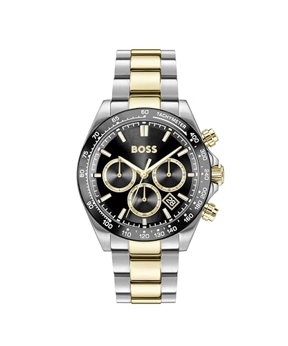 BOSS Chronograph Quartz Watch for Men Hero 2.0 Collection with Two-Tone Stainless Steel Bracelet - 1514269