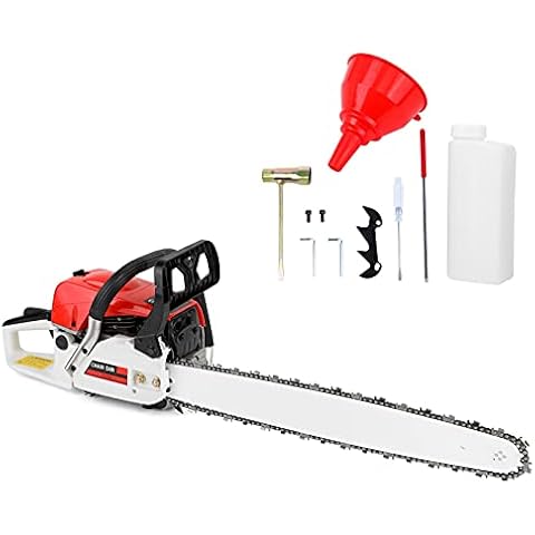 Topteng Chainsaw 20 Inch Gas Power, 20" 52CC Gasoline Chainsaw Cutting Wood Gas Sawing Aluminum Crankcase Chain Saw Set Cover