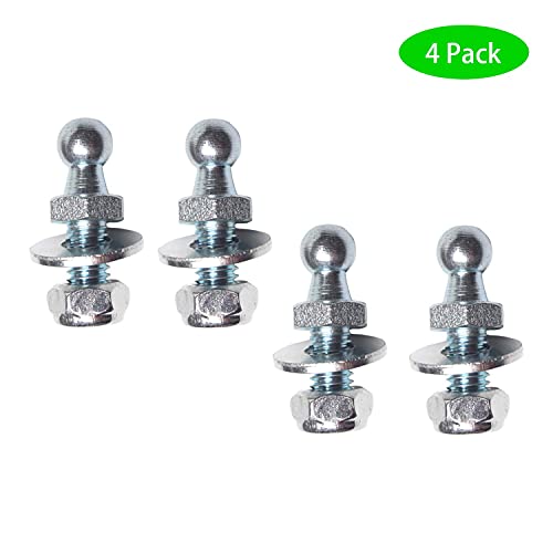 Monrand 10Mm Ball Studs With Hardware, Ball Mounting Studs, Round Ball Screws Metal For Gas Lift Support Strut Fitting, 5/16-18 Thread X 1/2" Long Shank, 4 Pack #TOP4