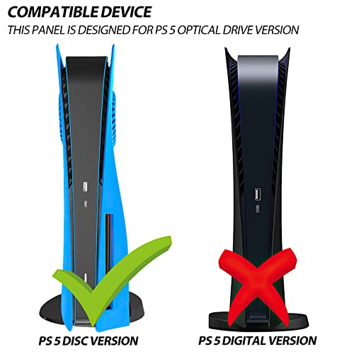 Image of Face Plate Cover Shell with Cooling Vents for PS5 Disc Edition Console Faceplate, Accessories Compatible with PlayStation 5 Protective Replacement Panels (Starlight Blue)