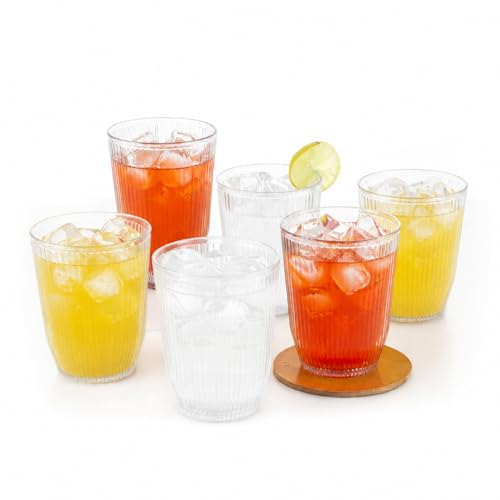 Image of Nayasa Crystal Plastic Glass Set of 6 | 325 ML | Unbreakable Drinking Glasses | Clear