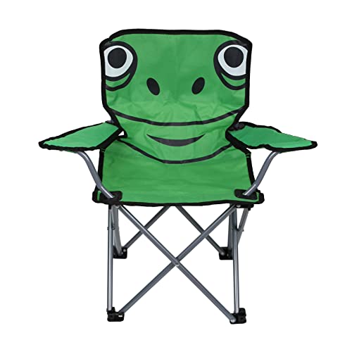 DEPORTE FANS Silla Plegable Kids para Camping, jardín, Piscina y Patio,Interiores y Exteriores,Silla Plegable con Bolsa de Transporte - Silla para niños. (Verde Estilo Rana)