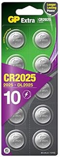 CR2025 Battery 3V Lithium - Pack of 10 GP Extra batteries (CR 2025 / Batteries CR2025 / DL2025 / ECR2025/) Ideal for 3D Glasses - Bike Lights - Watches - Heartbeat monitors \