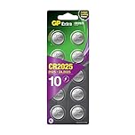 GP CR2025 3V Lithium Coin Cell Batteries 10 Pack - Flat Battery for Car Key/Key Fob Audi Mercedes Nissan - DL2025 2025 Batteries also suitable for scales/toys/heartrate monitor etc