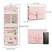ESTARER Travel Jewelry Organizer Roll,Jewelry Storage Bag for Rings,Bracelets,Brooches,Earrings,Necklaces,Pink