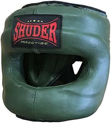 Shuder Full-face Headgear, MMA, and Muay-Thai, Sparring and Training (Military Green)