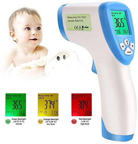 LXH Non-Contact Forehead Temperature Gun Handheld Digital Temperature Measuring Instrument for Household Use with 3 Color Backlight Second Temperature Measurement Safe and Fast