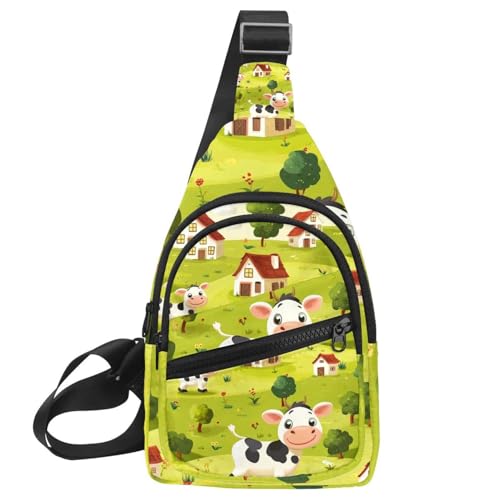 Mochila cruzada pequeña con estampado de gansos divertidos