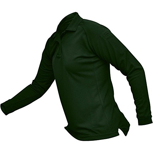 Vertx Women's Medium Cold Black Long Sleeve Polo, Spruce Green