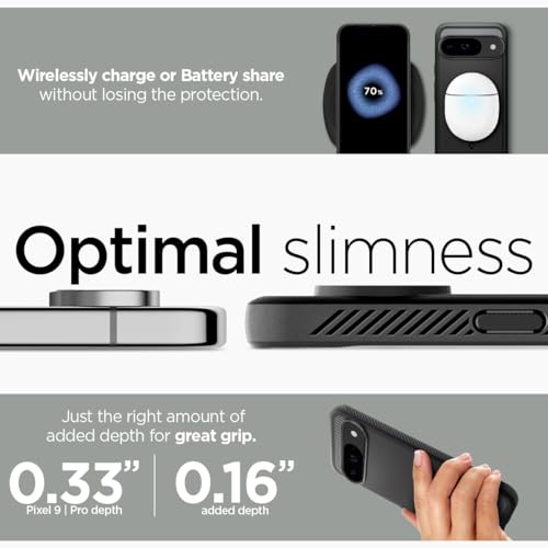 Spigen Rugged Armor Designed for Pixel 9 Case/Pixel 9 Pro Case (2024) [Hard Shell] [Military-Grade Protection] - Matte Black - image 6