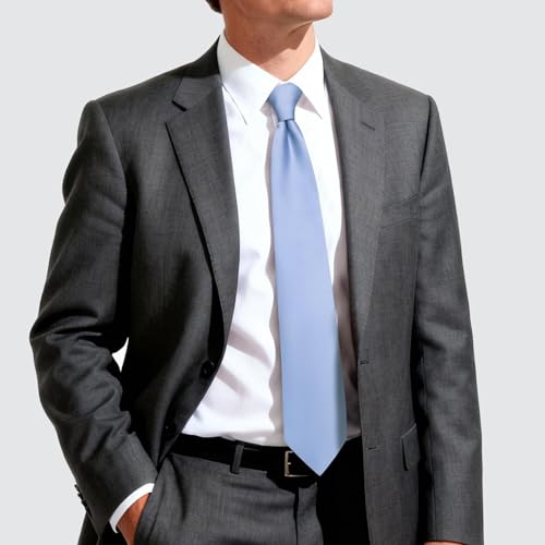 Image of Hi-Tie Men's Extra Long Solid Satin Tie Set 63 Inch /70 Inch Formal Necktie