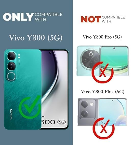 Image of Jkobi Shockproof Crystal-Clear Back Cover for Vivo Y300 (Anti Yellow Case | Drop & Camera Protection | Hard Polycarbonate)