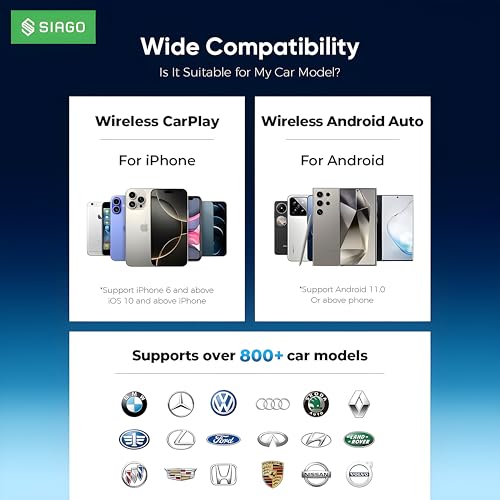 Image of SIAGO SIA392 Smart Dongle for Wire CarPlay & Android Auto | Wi-Fi Enabled with Google Play Support