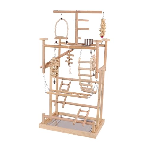 Bothyi Pet Parrot Playstand,Parrot Playground Climb Playing Gym Toy,Playpen Bird Play Stand,Wood Bird Perches Stand for Budgie Lovebird