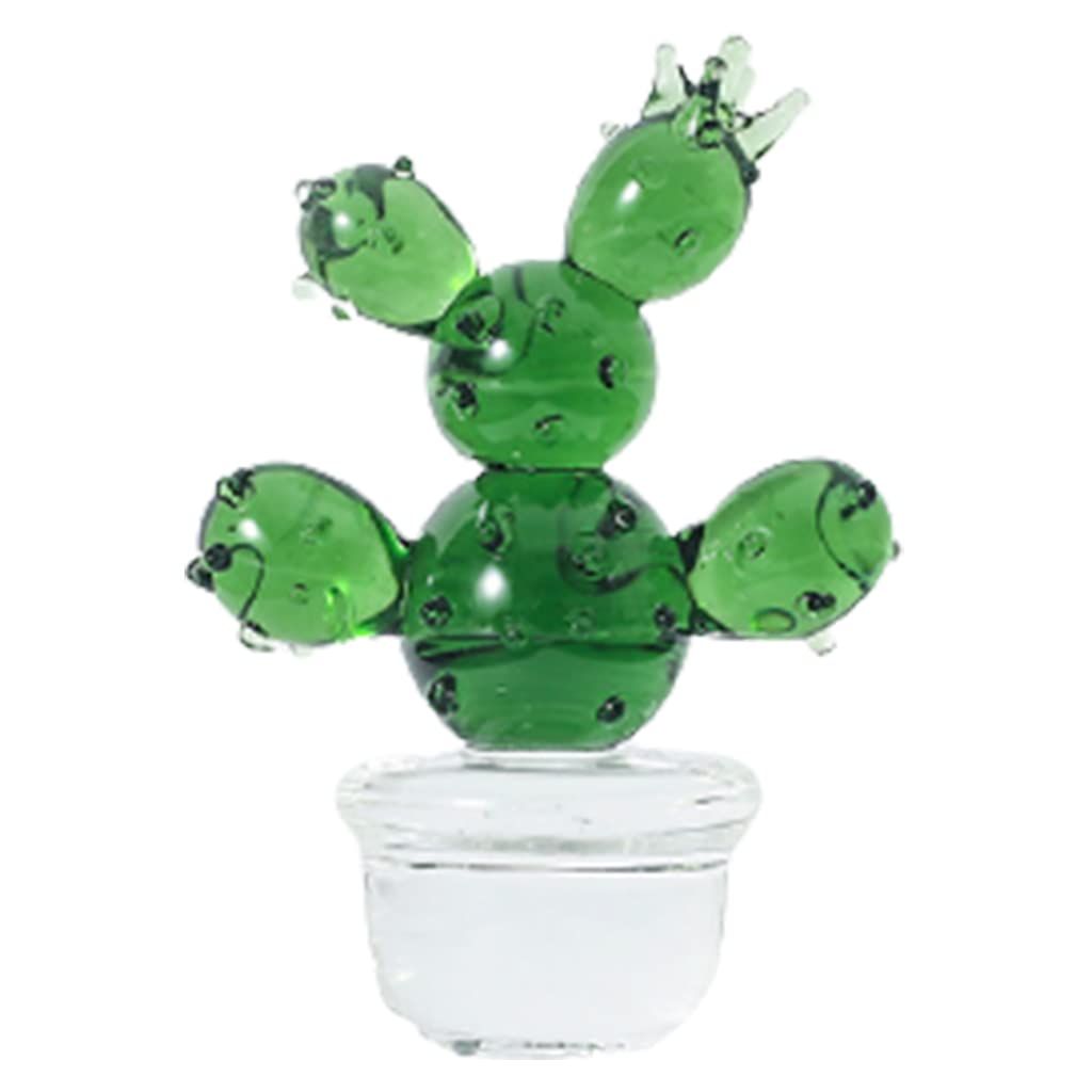 Xanorrg Glass Cactus Ornament Miniature Plant Figurines For Home Garden Courtyard Indoor Outdoor Decoration Ornament Cactus Figurines Home Decor