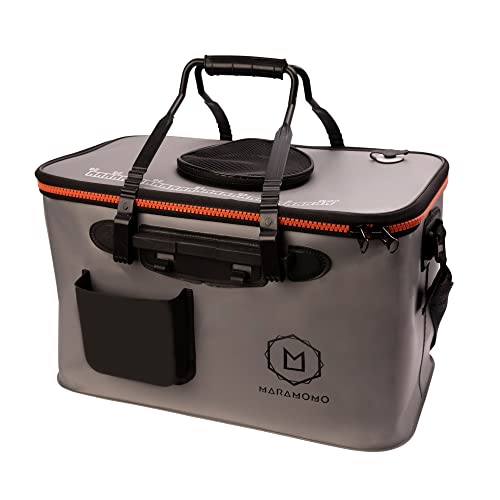 MARAMOMO Cubo de Pesca Plegable 30L - Bolsa de Pesca Impermeable para Mantener los Peces Vivos con Cremallera Extrafuerte - Cubo Plegable multifunción EVA