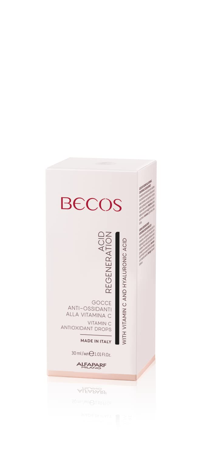 Becos Acid Regeneration - Gocce Anti Ossidanti Viso alla Vitamina C 30ml - azione anti ossidante, rigenera e rinnova intensamente il tessuto, prevenendo e contrastando la comparsa degli inestetismi