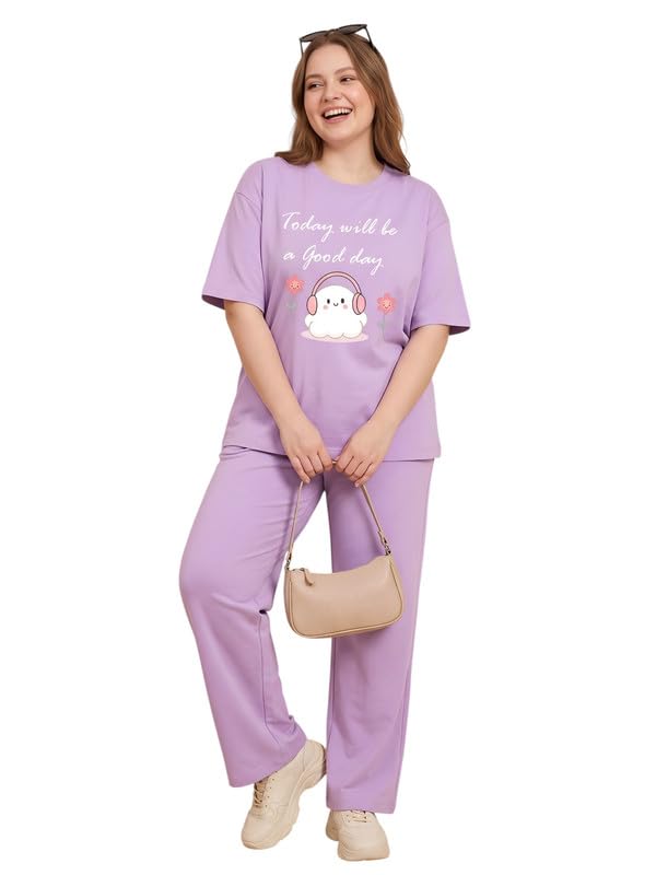 my swag Women Cotton Pajama Set Cute Cartoon Graphic Printed Night Suit for Women & Girls/Plus Size Nightsuit Set/Korean Night Suit-picture-2