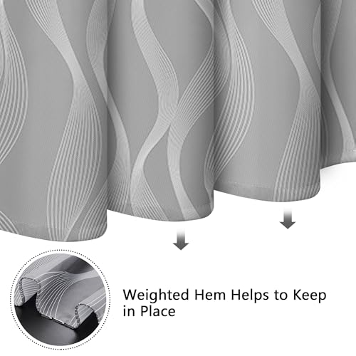 KAIMEIYU Duschvorhang Waschbar Textil Polyester Stoff Bad Vorhang mit 12 Ringen Wasserdicht für Dusche und Badewanne 240 x 200 cm Grau