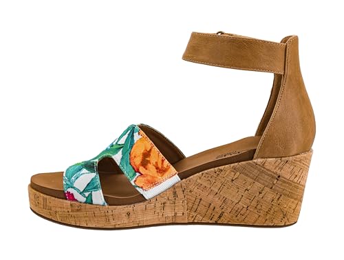 Corkys Footwear Women's Rom Com Wedge - Featuring Corkys Comfortable EVA Cushioned Footbed, A 2.5-Inch Heel, and a Hook and Loop Ankle Strap for an Adjustable Wear