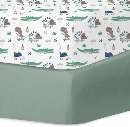 Little Grape Land Crib Sheets for Boys and Girls 2pk Baby Crib Fitted Sheet for Standard Size Crib and Toddler Mattress Super Soft Baby Sheet