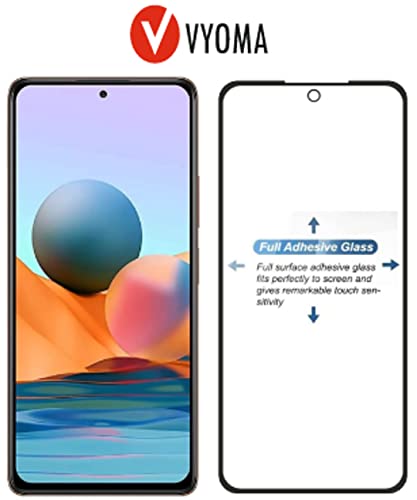 Image of VYOMA Military-Grade Gorilla Tempered Glass for Redmi Note 10 Pro / Note 10 Pro Max / Note 11 Pro / Note 11 Pro+ / Mi 11i / Mi 11X / Mi 11X Pro (Black) Edge to Edge Full Screen Coverage | Scratch Resistant | Easy Installation Kit | Screen Protector for Smartphone | Bubble-Free | Ultra Clear HD Glass | Oleophobic Coating | Pack of 1