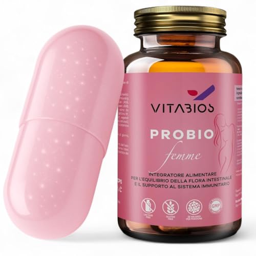 PROBIOTICO FLORA INTESTINALE + VAGINALE - 90 CAPSULE (FORMULA 2 IN 1) Probiotici per Intestino Donna + Flora Intima | Fermenti Lattici Probiotici | Zinco + Vitamina B6 | 30 miliardi UFC