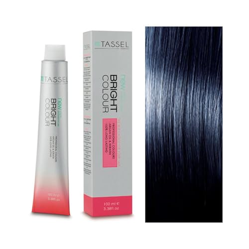 Tassel - Tinte Permanente Capilar Nº1.1 Negro Azulado - Mujer - 100 ml - Color Intenso y Brillante con Nutrición de Argán y Keratina