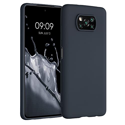 kwmobile Custodia Compatibile con Xiaomi Poco X3 NFC/Poco X3 Pro Cover - Back Case per Smartphone in Silicone TPU - Protezione Gommata - blu mirtillo