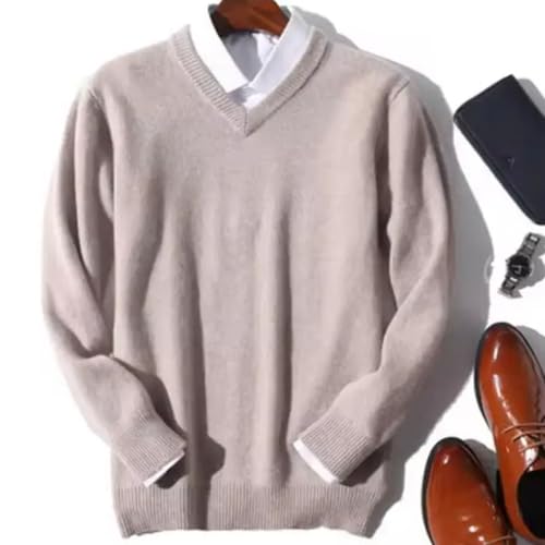 Cashmere Cotton Blend V Neck Pullover Sweater Mens Winter Fashion Male Wool Knitwear Comfortable3