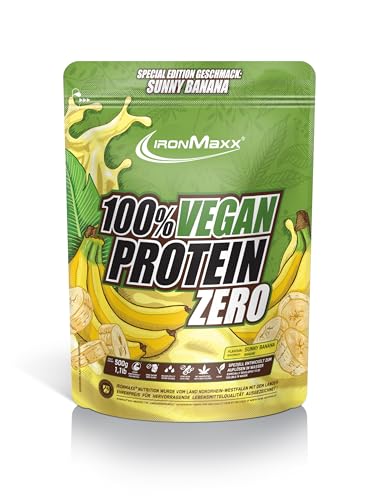 IronMaxx 100{b1d9a62aa5394632176a2b181e6b2a9a63553dc7be6ba40228bec890280df9f9} Vegan Protein Zero - Sunny Banana 500g | zuckerfreies und proteinreiches Eiweißpulver aus 4 Komponenten | veganes Proteinpulver ohne Aspartam IronMaxx 100{b1d9a62aa5394632176a2b181e6b2a9a63553dc7be6ba40228bec890280df9f9} Vegan Protein Zero - Sunny Banana 500g | zuckerfreies und proteinreiches Eiweißpulver aus 4 Komponenten | veganes Proteinpulver ohne Aspartam