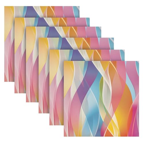 Servilletas de tela multicolor set x6 20x20 in miniatura 2