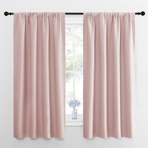 NICETOWN Blackout Curtains for Living Room, Blush Pink, 2 Panels,