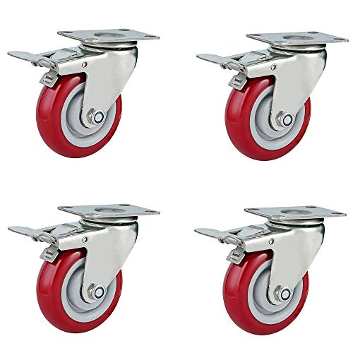 キャスター ステンレススチール 工業用ホイール 医療用ホイール 耐腐食・防錆 トロリーホイール (C 13.2 x 10cm)