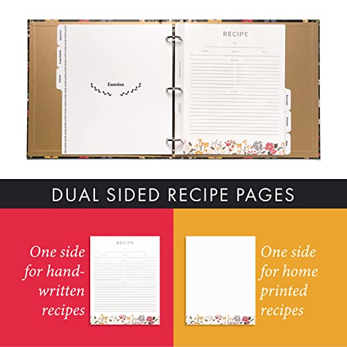 Jot & Mark Recipe 3 Ring Binder 8.5X11 | Full-Page With Clear Protective Sleeves To Write In Your Own Recipes And Color Printing Paper For Family Recipes #TOP3
