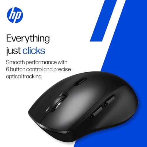 Image of HP M315 Dual Mode Mouse | Bluetooth 5.3 & 2.4GHz Wireless | 3200 DPI | 6 Buttons | Ambidextrous Design | Multi-Surface Optical Sensor | Windows & macOS | 3 Year Warranty | Black (B43SYAA)