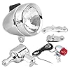 Fydun Koplamp achterlichtset 12V 6W wrijvingsgenerator Dynamo-koplamp Achterlichtset voor Cruiser Bicycle Gemotoriseerde…
