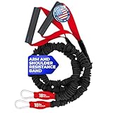 American Made X-Over Arm & Shoulder Training Resistance Bands for Home Exercise & Upper Body Workouts, Portable Gym Equpment for Strength, Rehabilitation & Stretching for Men & Women- 18lb Medium