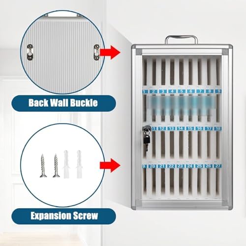 Portable Aluminum Alloy Cell Phone Locker Box - Wall-Mounted Mobile Phone Storage for Classroom, School & Office - Lightweight Hand-Carry Design for Easy Access