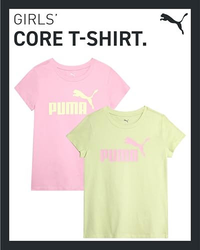 Image of PUMA Girls T Shirts - 2 Pack Short Sleeve Logo Graphic Tees - Casual Everyday Athletic Shirts for Girls (Sizes: S-XL)