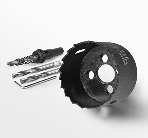 Image of 2 Inch Hole Saw with 3 /8 inch Triangle Shank Quick Change Arbor, JTemgle Bi-Metal Hole Saw Heavy Duty Hole Cutting Tool for Cornhole Boards, Recessed Lights, Wood, Plastic, Drywall & Soft Metal