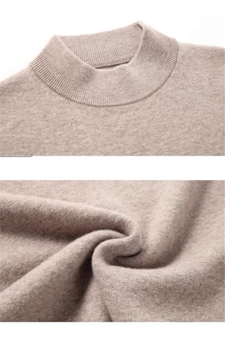 Vsadsau Men Solid Stand Collar Sweater Knitted Crew Neck Pullover Long Sleeve Wool Warm Jumpers4