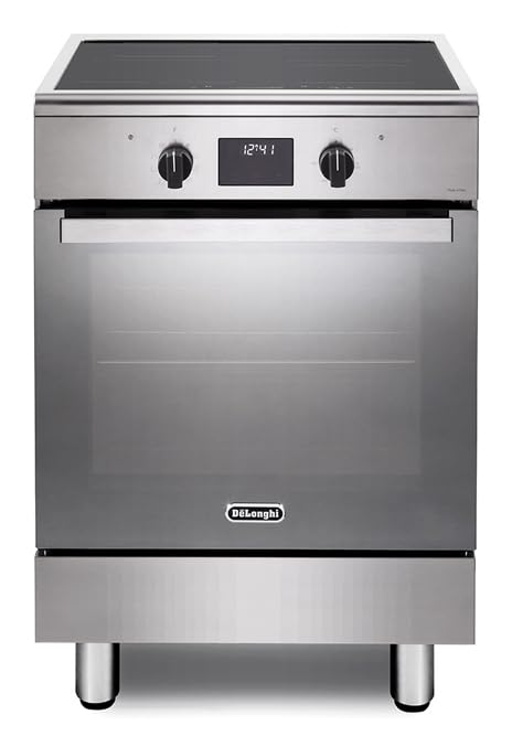 Cucina con forno elettrico, 60x60 cm, Inox, 4 fuochi