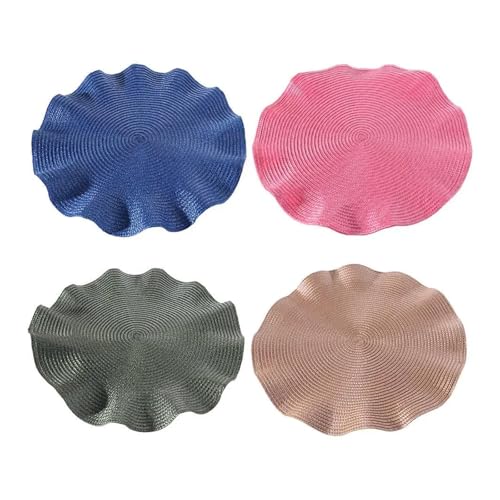 Dessous de verre pour restaurant et set de table rond vert lavable - 4