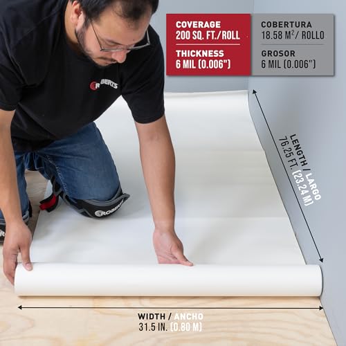 Roberts 70–198 Rolle von Silikon Vapor Shield Underlayment für Holz Böden, 200 sq. -feet
