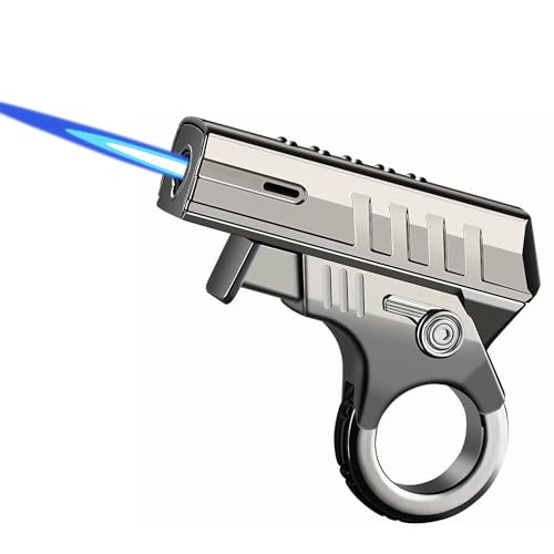 Encendedor de llama azul a prueba de viento recargable miniatura 1