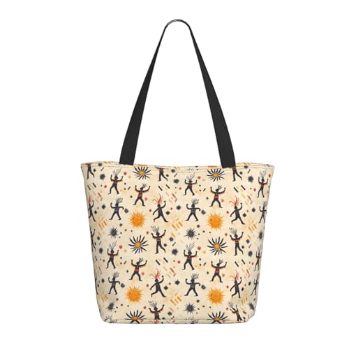 Tribal Elements - Bolsa de mano con estampado para mujer, bolsa de hombro grande con cremallera, bolsos para el trabajo, viajes Tribal Elements - Bolsa de mano con estampado para mujer, bolsa de hombro grande con cremallera, bolsos para el trabajo, viajes